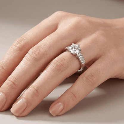 Silver Round Diamond Classic Ring by Rose & Oliver - product image 2
