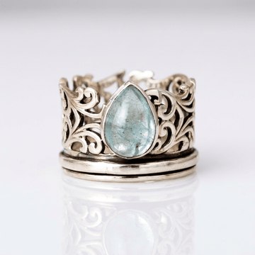 Silver Labradorite Vintage Ring by Rose & Oliver - product image 1