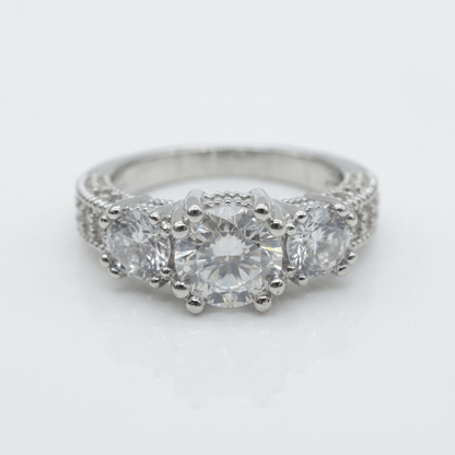 Silver Round Zirconia Halo Ring by Rose & Oliver - product image 1