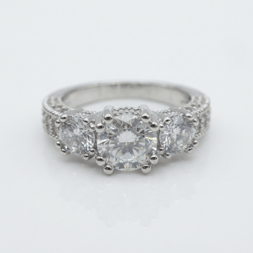 Silver Round Zirconia Halo Ring by Rose & Oliver - product image 1