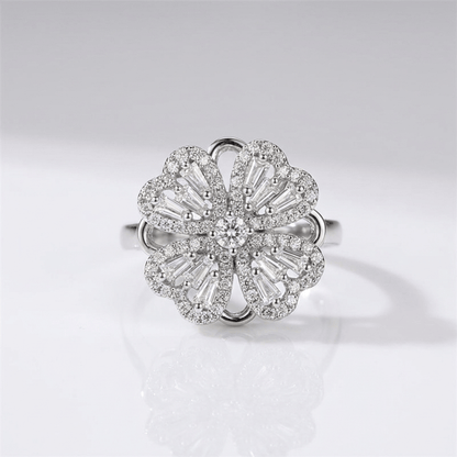 Baguette Zirconia Rotating Flower Ring - (Adjustable) by Rose & Oliver - product image 3