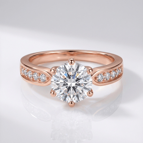 Rose Gold Round Diamond Pave Ring - (Adjustable) by Rose & Oliver - product image 1