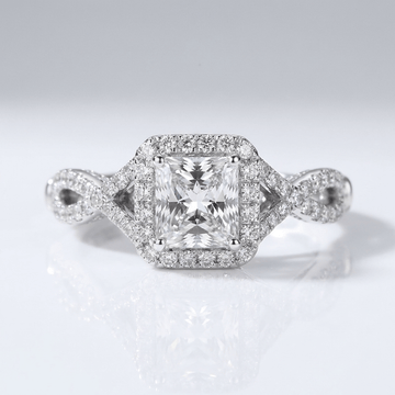 Silver Cushion Diamond Trilogy Ring by Rose & Oliver - product image 1
