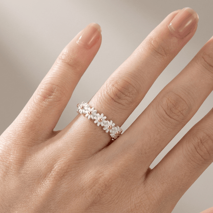 Daisy Cluster Band Ring - (Adjustable) by Rose & Oliver - product image 2