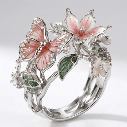 Silver Butterfly Dreamer Ring - (Adjustable) by Rose & Oliver - product image 1