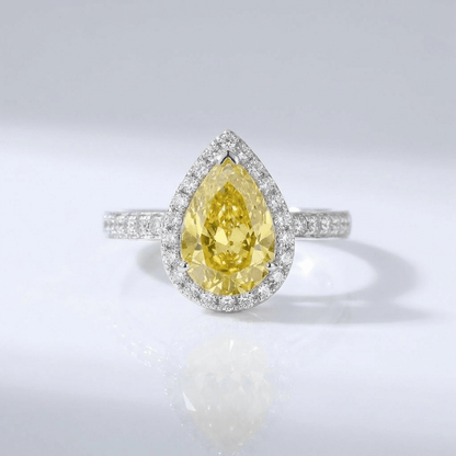 Yellow Pear Diamond Halo Ring by Rose & Oliver - product image 1