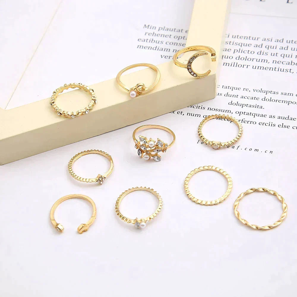 Boho™ | Silver and Gold Ring Set (10 Pairs) by Rose & Oliver - product image 4