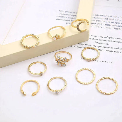 Boho™ | Silver and Gold Ring Set (10 Pairs) by Rose & Oliver - product image 4