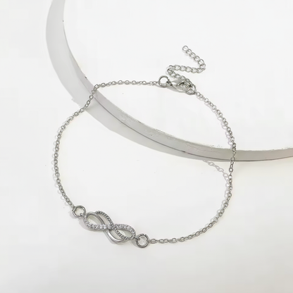 Dana | Delicate Charm Infinity | Silver Anklet by Rose & Oliver - product image 3