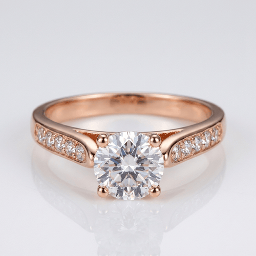 Classic Round Zirconia Rose Gold Ring by Rose & Oliver - product image 1