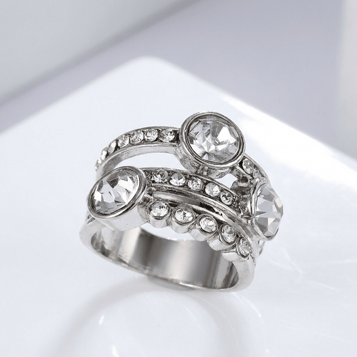 Silver Twin Sparkle Ring by Rose & Oliver - product image 1