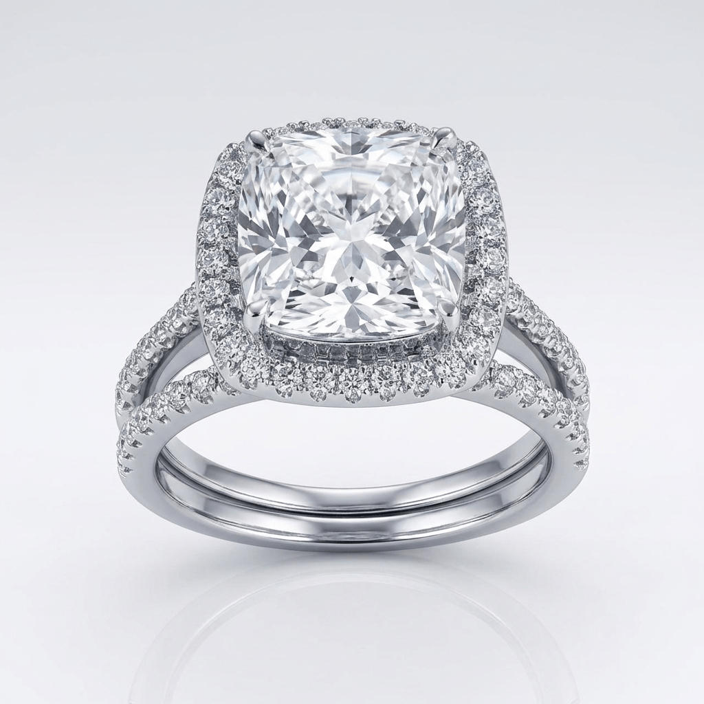 Silver Square Zirconia Halo Ring by Rose & Oliver - product image 1